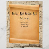 Scroll on stone wall medieval proclamation (Front)