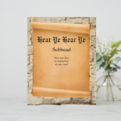 Scroll on stone wall medieval proclamation (Standing Front)