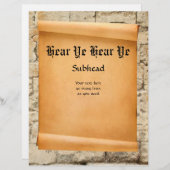 Scroll on stone wall medieval proclamation (Front/Back)