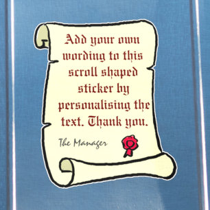 Scroll Parchment with Old Style Text. Large Sticker