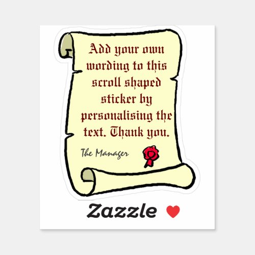 Scroll Parchment with Old Style Text Sticker