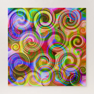 Scroll Pastel geometrical abstract   Jigsaw Puzzle