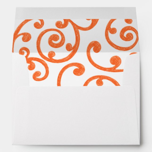 Scroll Pattern Orange Envelope (Back (Bottom))