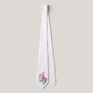 Scroll/Pink Ribbon Tie