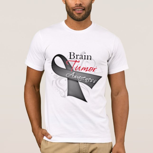 Scroll Ribbon - Brain Tumor Awareness T-Shirt (Front)