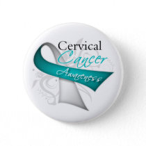 Scroll Ribbon Cervical Cancer Awareness Button