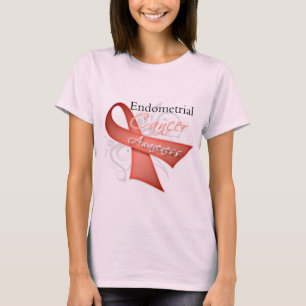Scroll Ribbon Endometrial Cancer Awareness T-Shirt