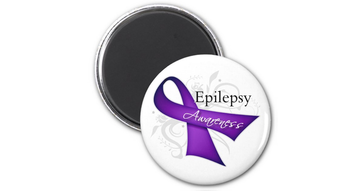 Epilepsy Awareness Purple Ribbon Magnet