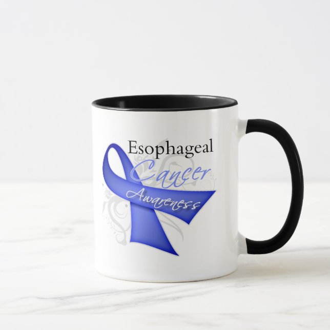 Scroll Ribbon Esophageal Cancer Awareness Mug (Right)
