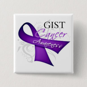 Scroll Ribbon GIST Cancer Awareness Button