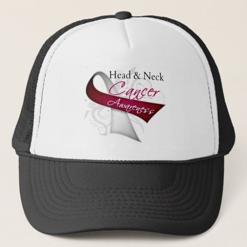 Scroll Ribbon Head and Neck Cancer Awareness Trucker Hat