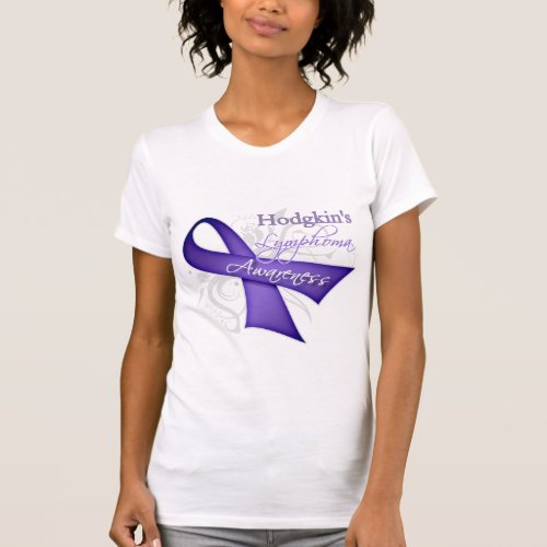 Scroll Ribbon Hodgkins Lymphoma Awareness T_Shirt