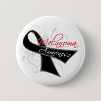 Scroll Ribbon Melanoma Awareness Pinback Button