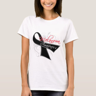 Scroll Ribbon Melanoma Awareness T-Shirt