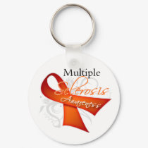 Scroll Ribbon - Multiple Sclerosis Awareness Keychain