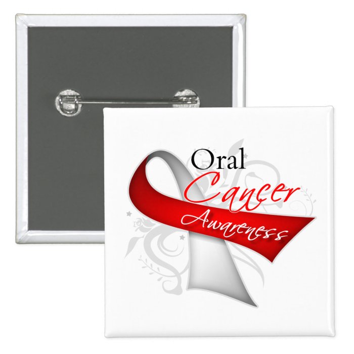Scroll Ribbon Oral Cancer Awareness Pinback Button Zazzle