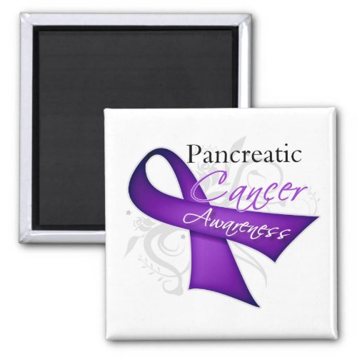 Scroll Ribbon Pancreatic Cancer Awareness Magnet