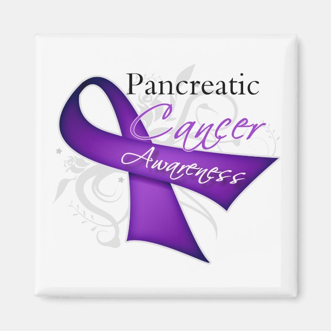 Scroll Ribbon Pancreatic Cancer Awareness Magnet (Front)