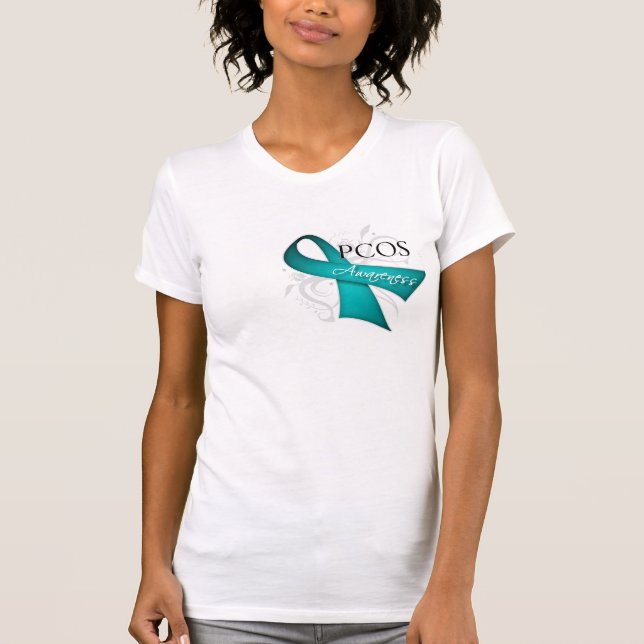 Scroll Ribbon -PCOS Awareness T-Shirt (Front)