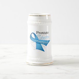Scroll Ribbon Prostate Cancer Awareness Beer Stein