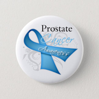 Scroll Ribbon Prostate Cancer Awareness Pinback Button