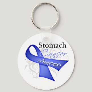 Scroll Ribbon Stomach Cancer Awareness Keychain