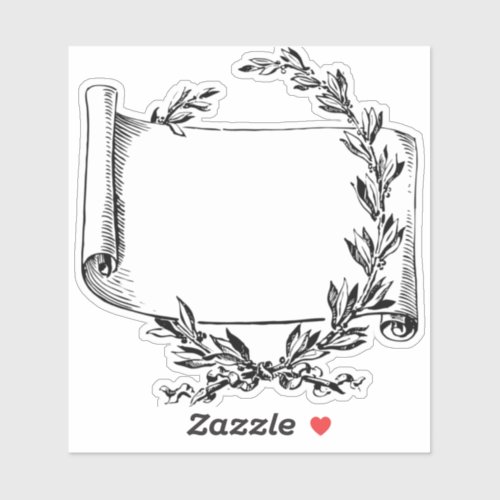 scroll_title_laurel_vintage_banner sticker