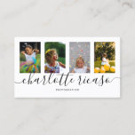 Scroll Typography 4 Photo Template Personalized Business Card at Zazzle