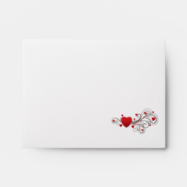 Scrolled Heart on White Envelope (Front)