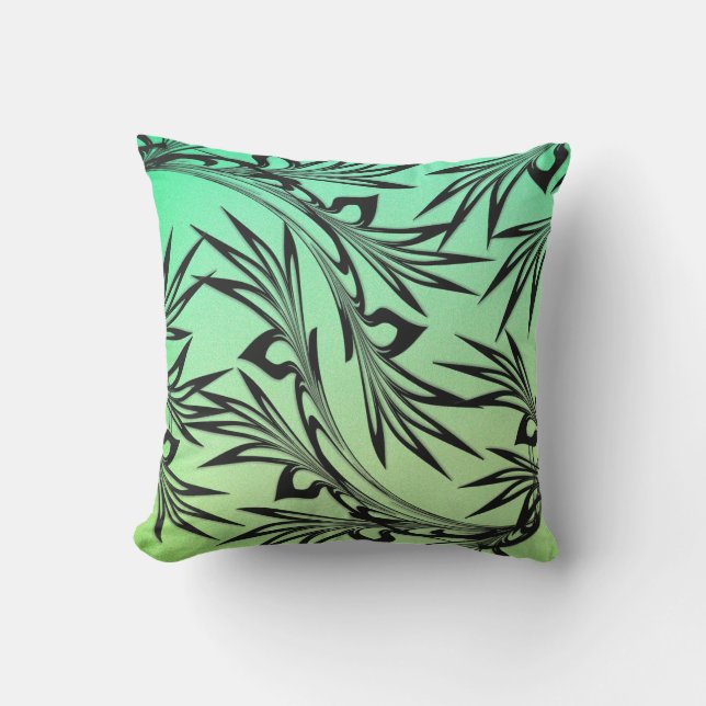 Scrolled Leaf Ombre Outdoor Pillow (Front)