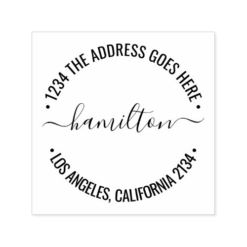 Scrolled Text Typography personalized custom Self_inking Stamp
