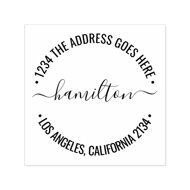 Scrolled Text Typography personalized custom Self-inking Stamp | Zazzle