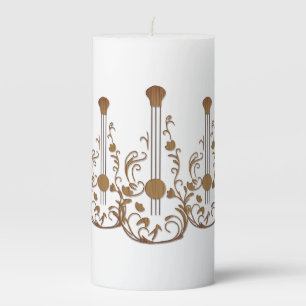 Scrolled Wood Guitar Pillar Candle