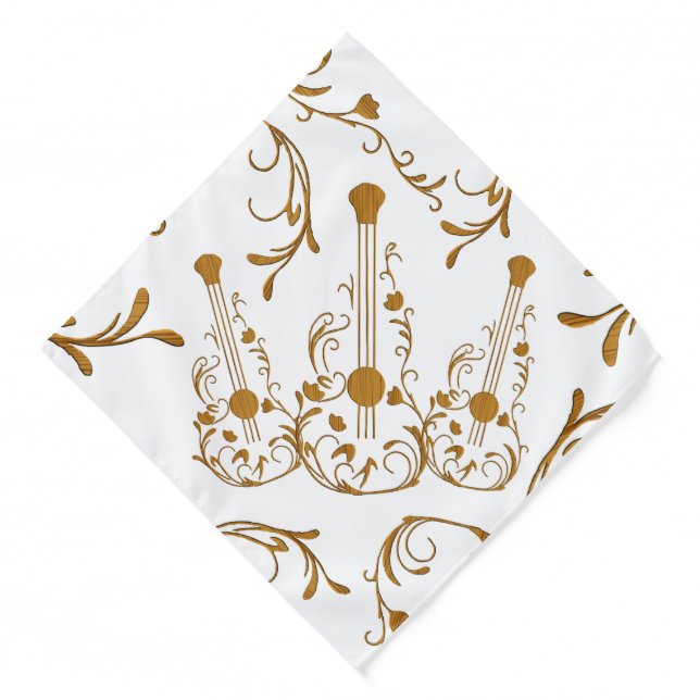 Scrolled Wood Guitars Bandana (Front)