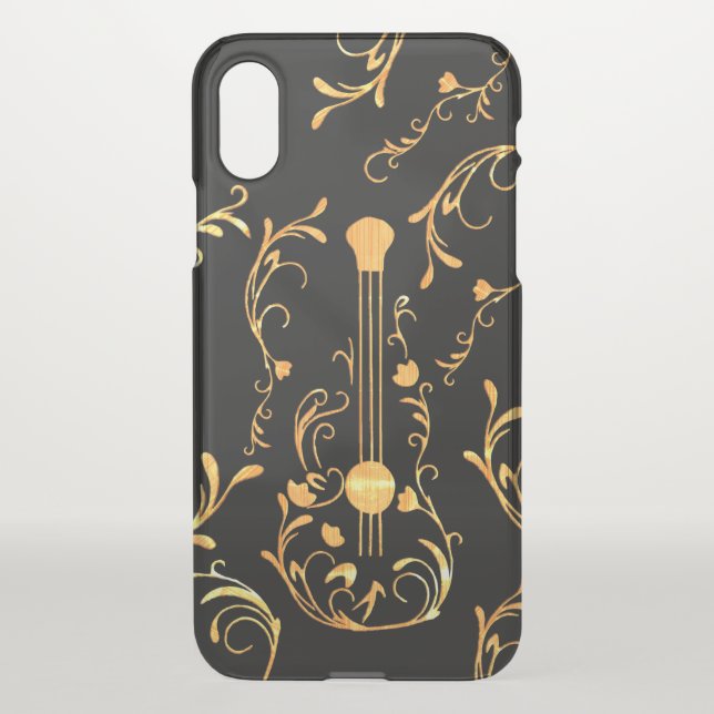 Scrolled Wood Guitars Birthday Uncommon iPhone Case (Back)