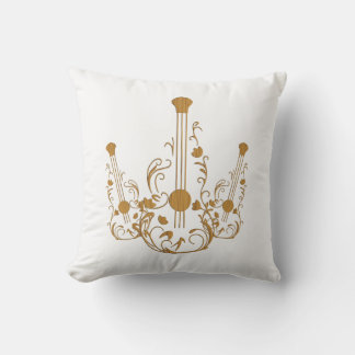 Scrolled Wood Guitars Outdoor Pillow