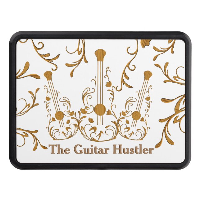 Scrolled Wood Guitars Personal Text Hitch Cover (Front)