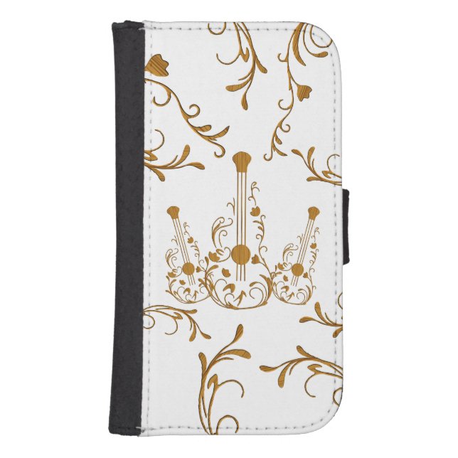 Scrolled Wood Guitars Samsung Galaxy Wallet Case (Front)