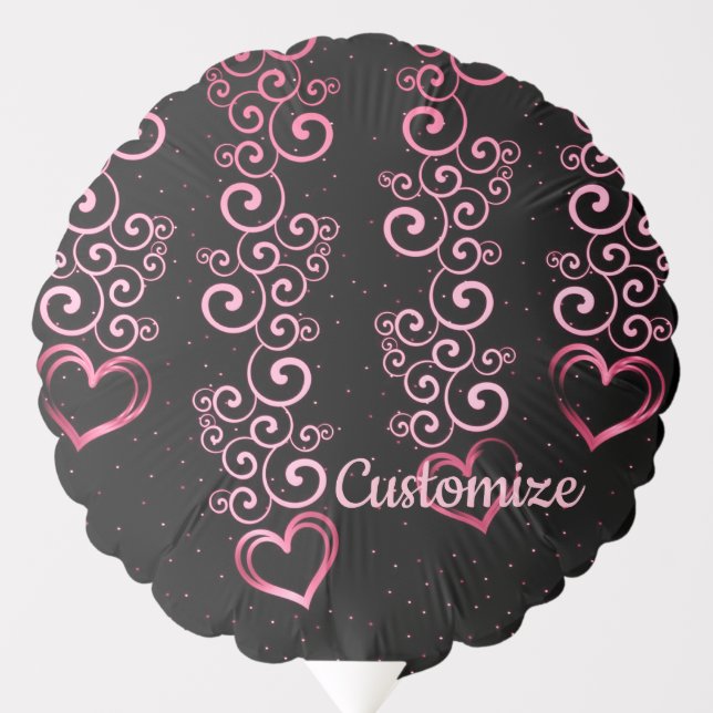Scrolling Hearts Pattern Balloon (Front)