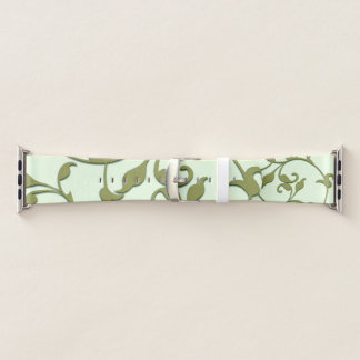 Scrolling Olive Leaves Apple Watch Band