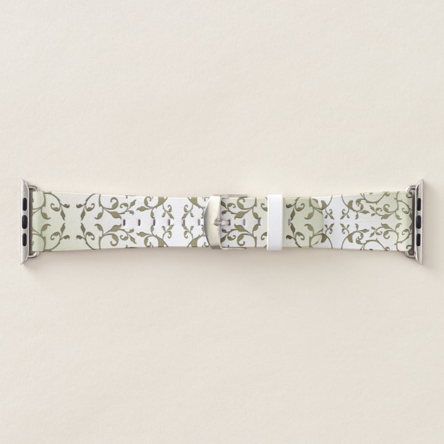 Scrolling Olive Leaves Apple Watch Band (Band)