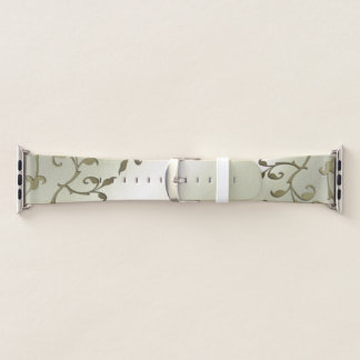 Scrolling Olive Leaves Apple Watch Band