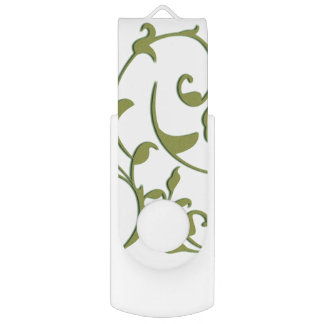 Scrolling Olive Leaves Flash Drive