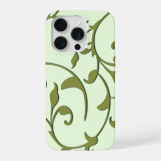 Scrolling Olive Leaves iPhone 15 Pro Case