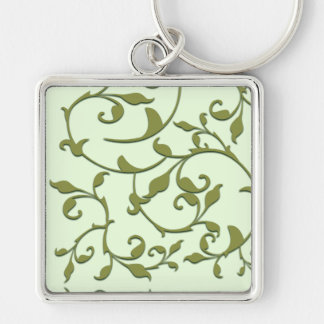 Scrolling Olive Leaves Keychain