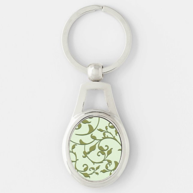 Scrolling Olive Leaves Keychain (Front)