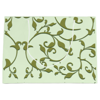 Scrolling Olive Leaves Large Gift Bag