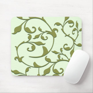Scrolling Olive Leaves Mouse Pad
