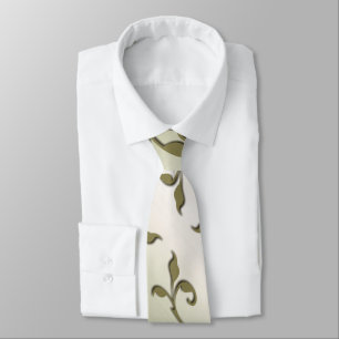 Scrolling Olive Leaves Neck Tie