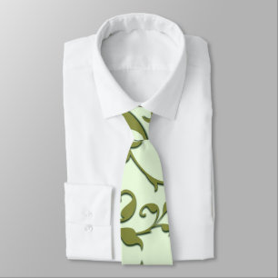 Scrolling Olive Leaves Neck Tie